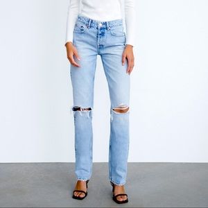Zara Full Length Straight Leg Jeans